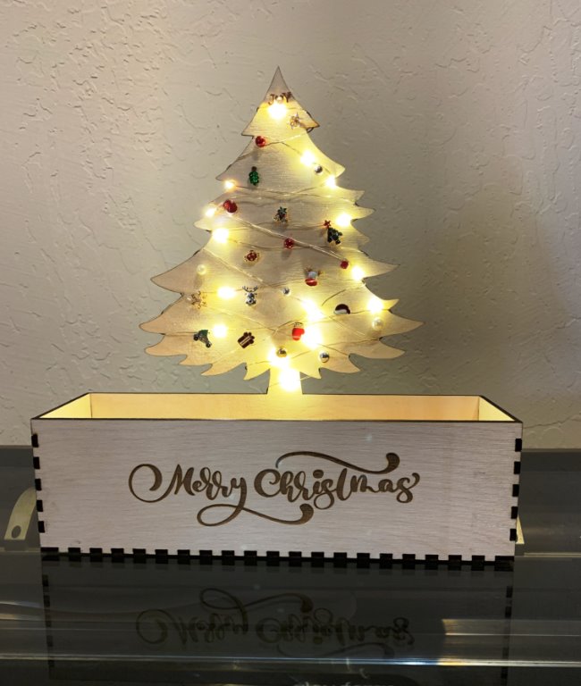 Christmas tree box E0019765 file cdr and dxf free vector download for laser cut