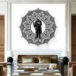 Frederick Ozanam with mandala E0019752 file cdr and dxf free vector download for laser cut plasma