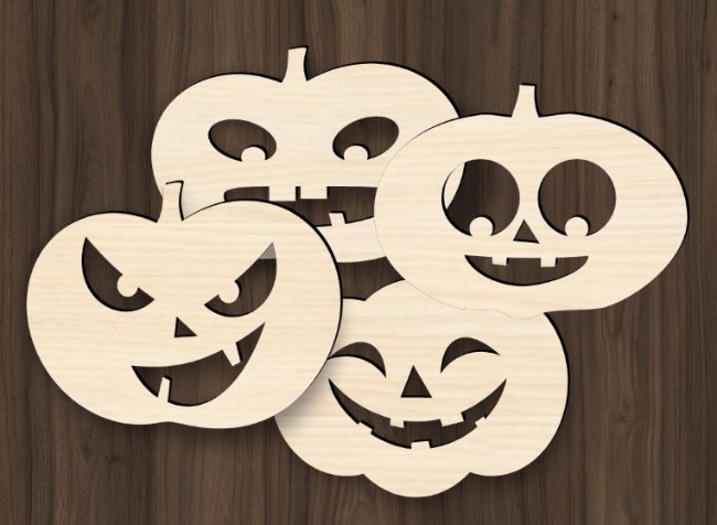 Halloween coasters E0019873 file cdr and dxf free vector download for laser cut