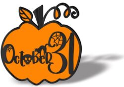 Halloween pumpkin E0019841 file cdr and dxf free vector download for laser cut