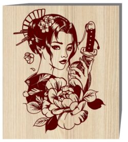 Japanese women E0019790 file cdr and dxf free vector download for laser engraving machine