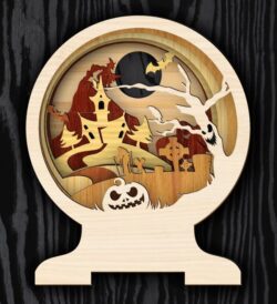 Layered Halloween E0019856 file cdr and dxf free vector download for laser cut