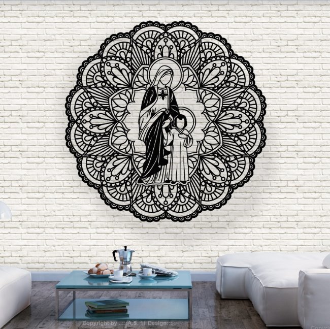 Maria with mandala E0019753 file cdr and dxf free vector download for laser cut plasma