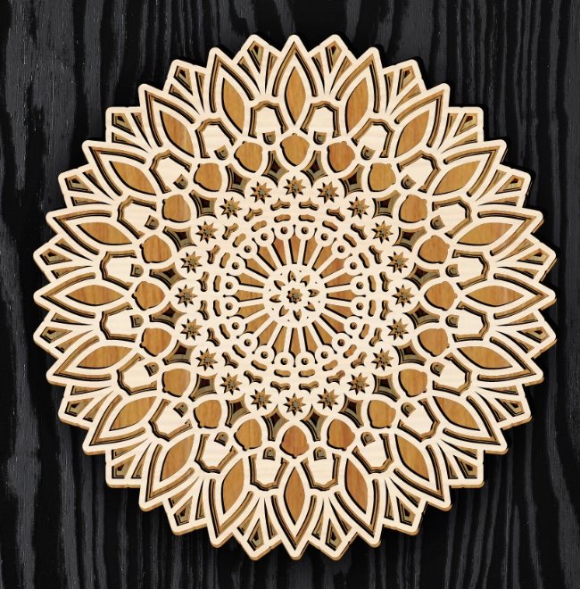 Multilayer mandala E0019797 file cdr and dxf free vector download for laser cut