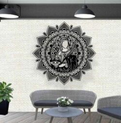 Santa Lucia with mandala E0019754 file cdr and dxf free vector download for laser cut plasma