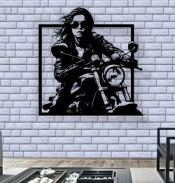Motorcycle rider E0019876 file cdr and dxf free vector download for laser cut plasma