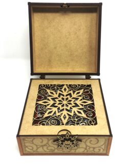 Snowflake ornament box E0019733 file cdr and dxf free vector download for laser cut
