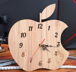 Apple clock E0020079 file cdr and dxf free vector download for laser cut
