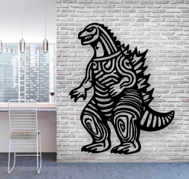 Godzilla E0019939 file cdr and dxf free vector download for laser cut plasma