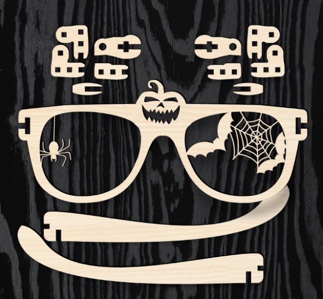 Halloween Glasses E0019957 file cdr and dxf free vector download for laser cut
