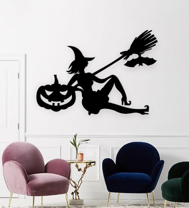 Haloween witch E0019910 file cdr and dxf free vector download for laser cut plasma