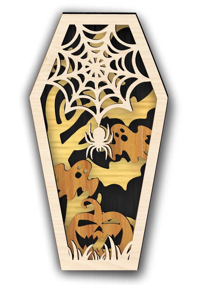 Layered Halloween E0019951 file cdr and dxf free vector download for laser cut