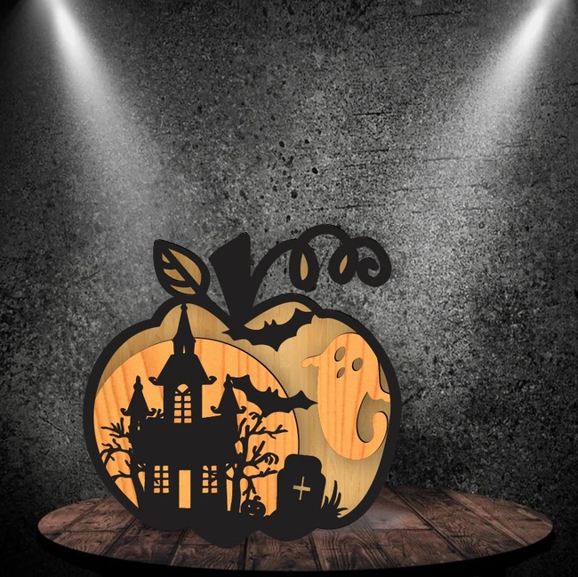Layered Pumpkin E0019974 file cdr and dxf free vector download for laser cut