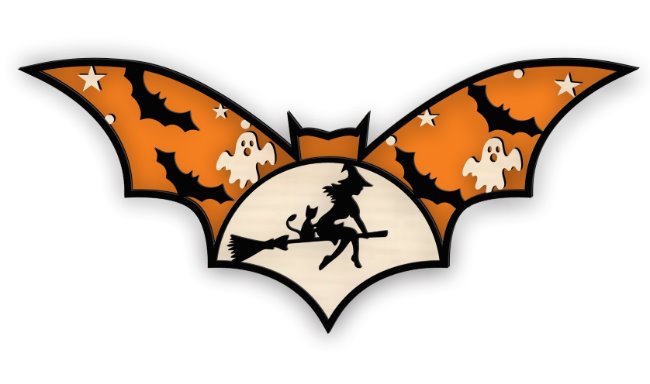 Layered bat E0019977 file cdr and dxf free vector download for laser cut