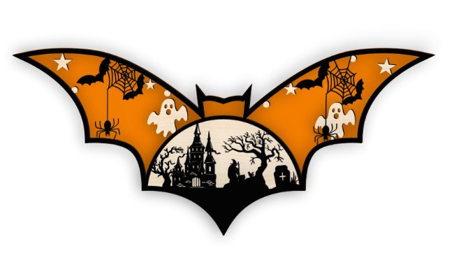 Layered bat E0019978 file cdr and dxf free vector download for laser cut