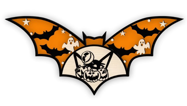 Layered bat E0019979 file cdr and dxf free vector download for laser cut