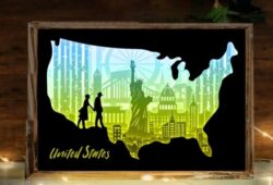 Love in United States light box E0020061 file cdr and dxf free vector download for laser cut