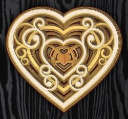 Multilayer heart E0020055 file cdr and dxf free vector download for laser cut