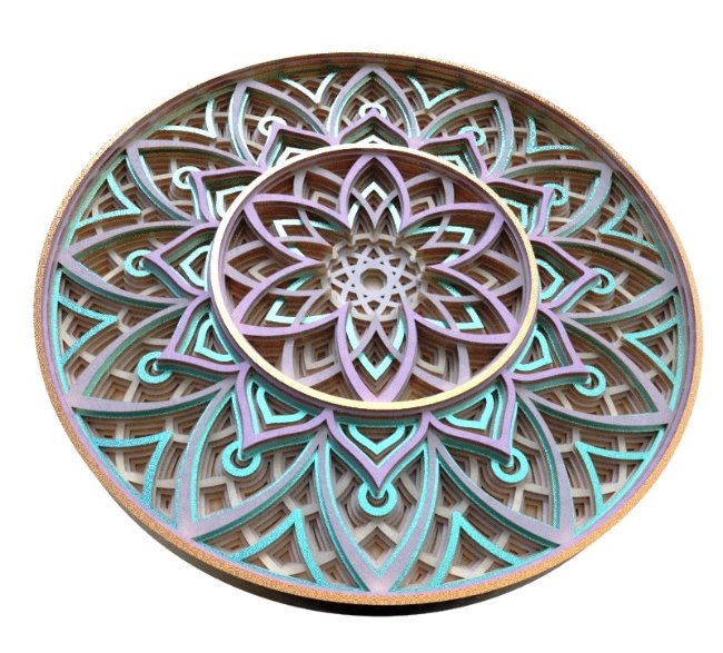 Multilayer mandala E0019940 file cdr and dxf free vector download for laser cut
