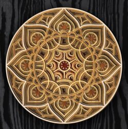 Multilayer mandala E0019994 file cdr and dxf free vector download for laser cut