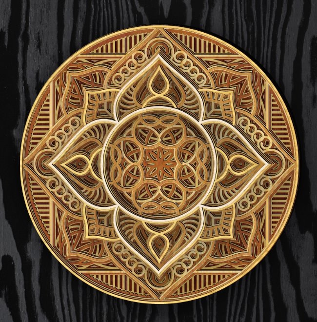Multilayer mandala E0019995 file cdr and dxf free vector download for laser cut