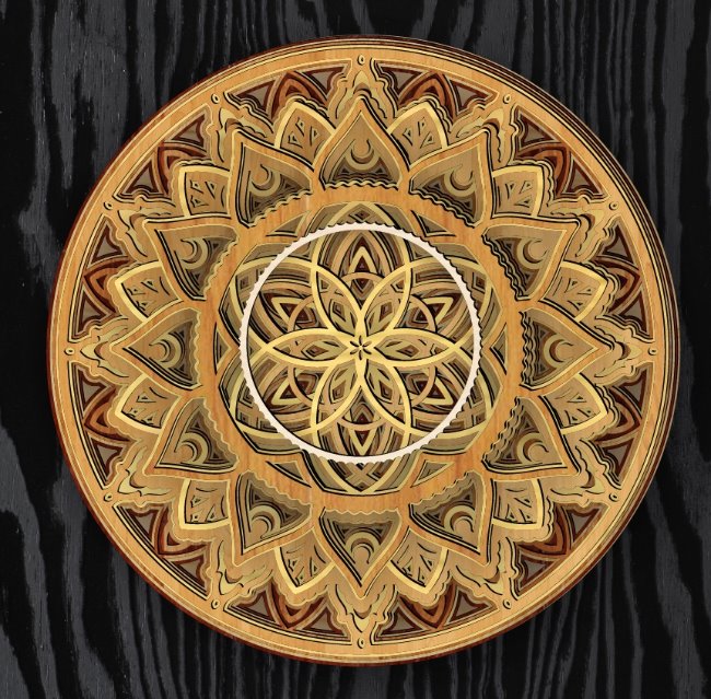 Multilayer mandala E0020053 file cdr and dxf free vector download for laser cut