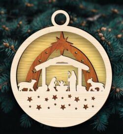 Nativity Christmas ornament E0019903 file cdr and dxf free vector download for laser cut