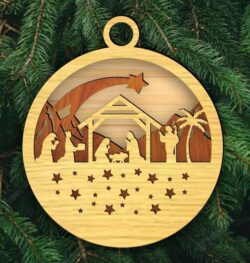 Nativity Christmas ornament E0019927 file cdr and dxf free vector download for laser cut