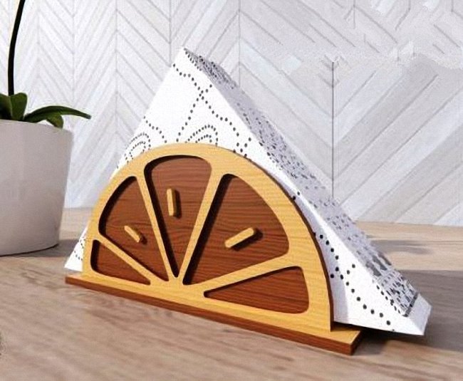 Orange napkin holder E0020022 file cdr and dxf free vector download for laser cut