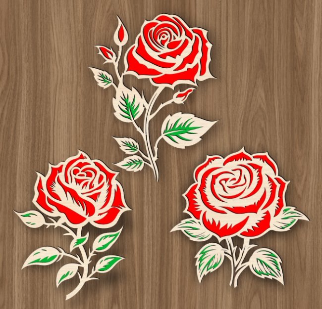 Rose E0020005 file cdr and dxf free vector download for laser cut