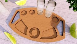Tequila Shot Board E0020077 file cdr and dxf free vector download for laser cut