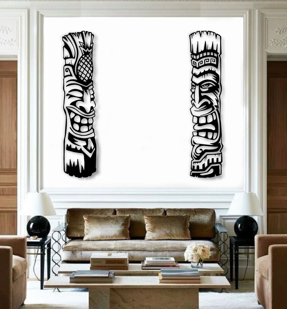 Tiki E0019930 wall decor file cdr and dxf free vector download for laser cut plasma
