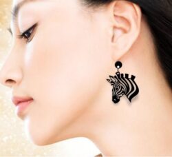 Zebra earring E0020016 file cdr and dxf free vector download for laser cut plasma