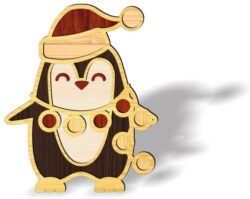 Christmas Penguin E0020161 file cdr and dxf free vector download for laser cut