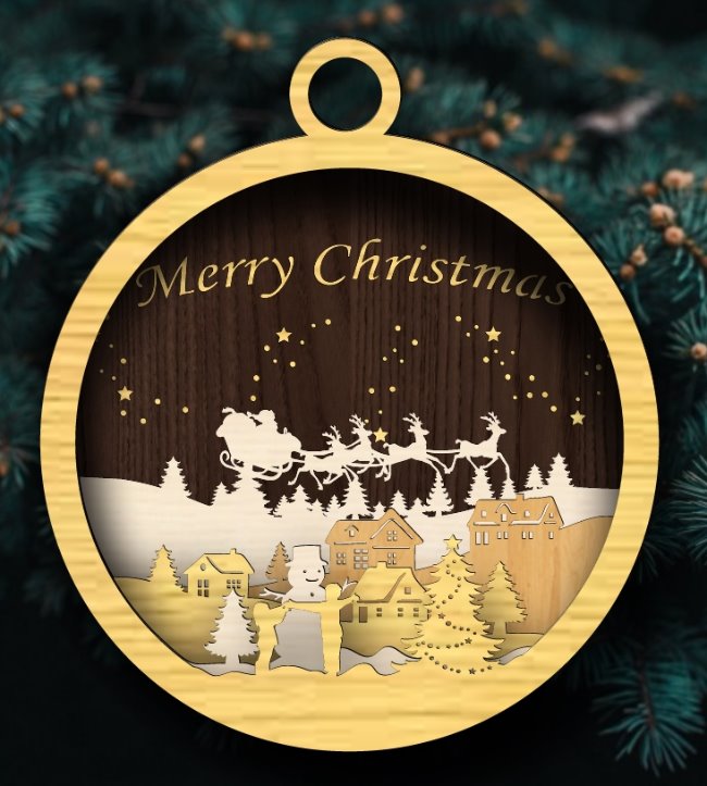 Christmas ball E0020092 file cdr and dxf free vector download for laser cut