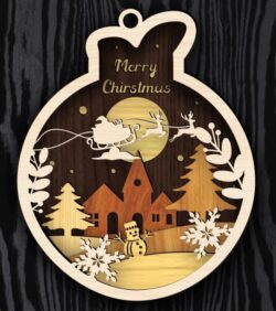 Christmas ball E0020182 file cdr and dxf free vector download for laser cut