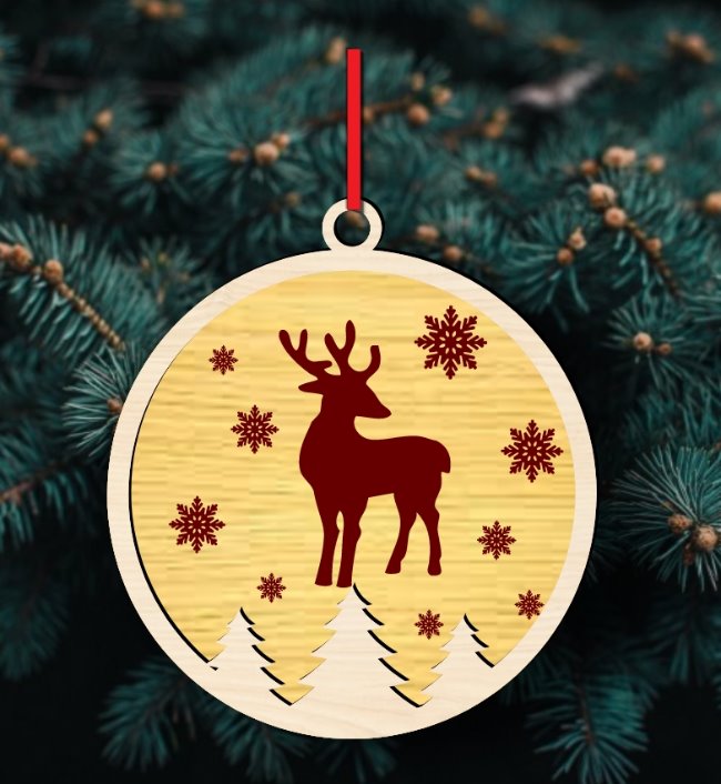 Christmas ornament E0020185 file cdr and dxf free vector download for laser cut