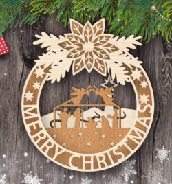 Christmas ornaments E0020106 file cdr and dxf free vector download for laser cut