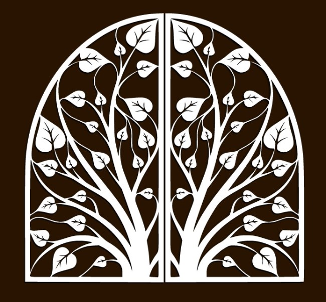 Gate with leaves CU0000585 file cdr and dxf free vector download for laser cut plasma