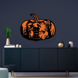 Halloween Pumpkin E0020128 file cdr and dxf free vector download for laser cut plasma