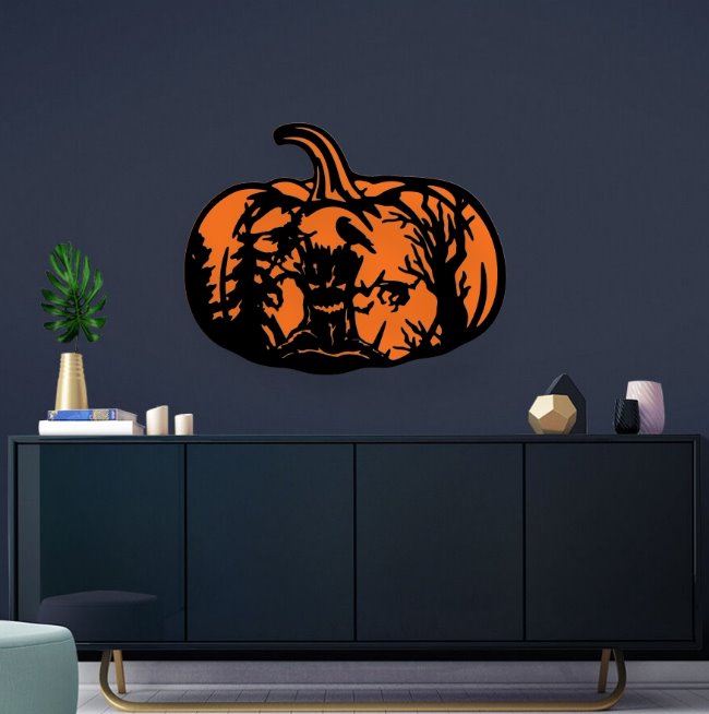 Halloween Pumpkin E0020128 file cdr and dxf free vector download for laser cut plasma