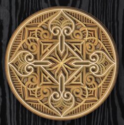 Multilayer mandala E0020152 file cdr and dxf free vector download for laser cut