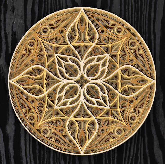 Multilayer mandala E0020153 file cdr and dxf free vector download for laser cut