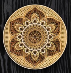Multilayer mandala E0020154 file cdr and dxf free vector download for laser cut