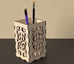 Pencil holder E0020160 file cdr and dxf free vector download for laser cut