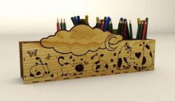 Pencil holder E0020166 file cdr and dxf free vector download for laser cut