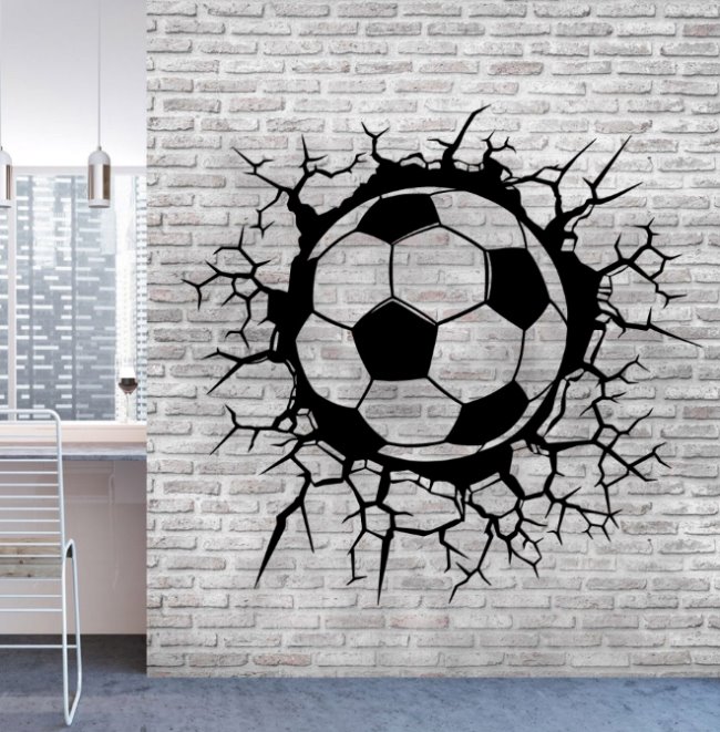 Soccer ball wall decor E0020178 file cdr and dxf free vector download for laser cut plasma