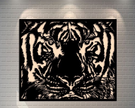 Tiger CU0000550 file cdr and dxf free vector download for laser cut plasma