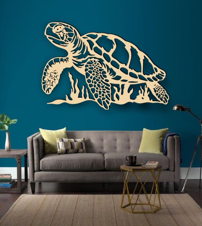 Turtle wall decor E0020121 file cdr and dxf free vector download for laser cut plasma