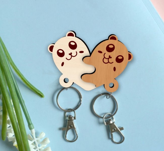 Bear keychain E0020271 file cdr and dxf free vector download for laser cut